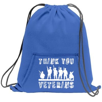 Thank You Veterans Combat Veteran Day Retro Memorial Day Gift Sweatshirt Cinch Pack Bag