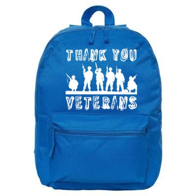 Thank You Veterans Combat Veteran Day Retro Memorial Day Gift 16 in Basic Backpack