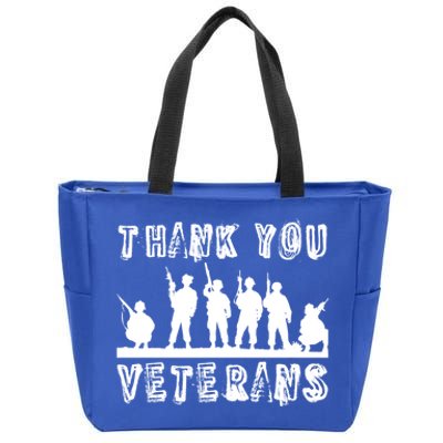 Thank You Veterans Combat Veteran Day Retro Memorial Day Gift Zip Tote Bag