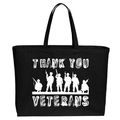 Thank You Veterans Combat Veteran Day Retro Memorial Day Gift Cotton Canvas Jumbo Tote