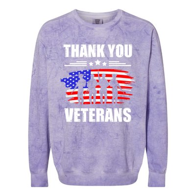 Thank You Veterans Day Day Memorial Dad Brothers Sisters Gift Colorblast Crewneck Sweatshirt