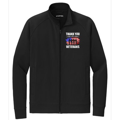 Thank You Veterans Day Day Memorial Dad Brothers Sisters Gift Stretch Full-Zip Cadet Jacket