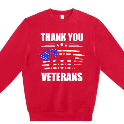 Thank You Veterans Day Day Memorial Dad Brothers Sisters Gift Premium Crewneck Sweatshirt