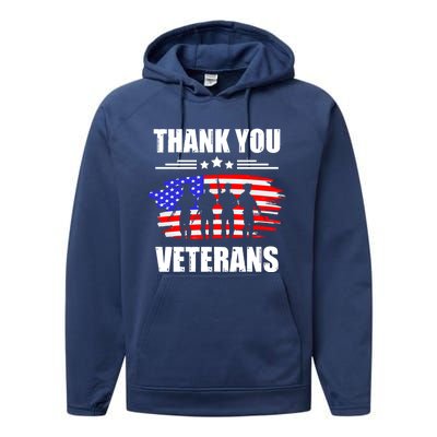 Thank You Veterans Day Day Memorial Dad Brothers Sisters Gift Performance Fleece Hoodie