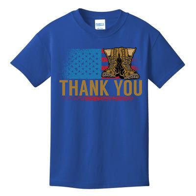 Thank You Veterans Memorial Day American Flag Gift Kids T-Shirt