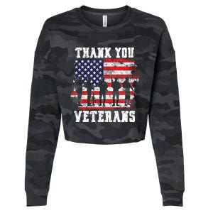 Thank You Veterans For Veterans Day Cropped Pullover Crew