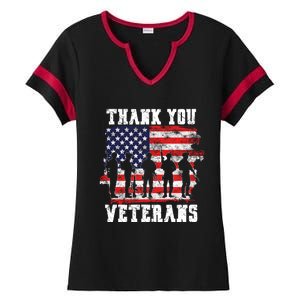 Thank You Veterans For Veterans Day Ladies Halftime Notch Neck Tee