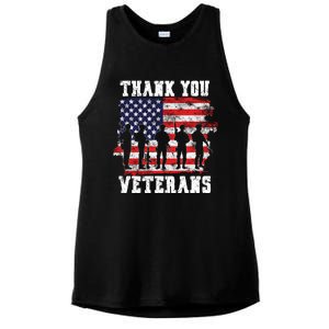 Thank You Veterans For Veterans Day Ladies PosiCharge Tri-Blend Wicking Tank