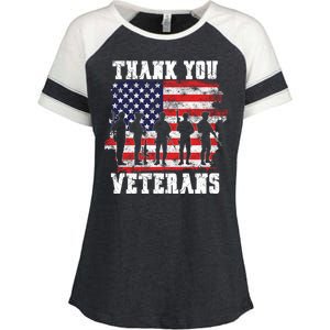 Thank You Veterans For Veterans Day Enza Ladies Jersey Colorblock Tee