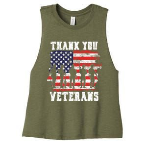 Thank You Veterans For Veterans Day Women's Racerback Cropped Tank