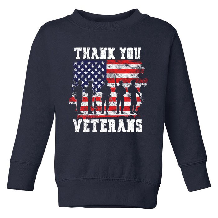 Thank You Veterans For Veterans Day Toddler Sweatshirt