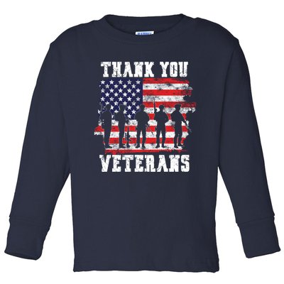 Thank You Veterans For Veterans Day Toddler Long Sleeve Shirt