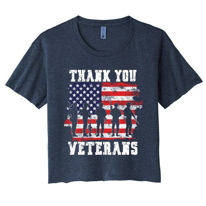 Thank You Veterans For Veterans Day Women's Crop Top Tee