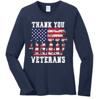 Thank You Veterans For Veterans Day Ladies Long Sleeve Shirt