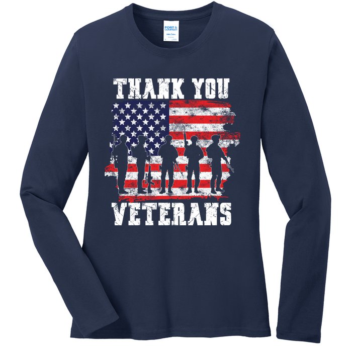 Thank You Veterans For Veterans Day Ladies Long Sleeve Shirt