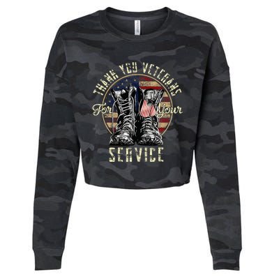 Thank You Veterans For Your Service Veterans Day Cropped Pullover Crew