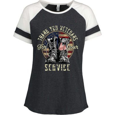 Thank You Veterans For Your Service Veterans Day Enza Ladies Jersey Colorblock Tee