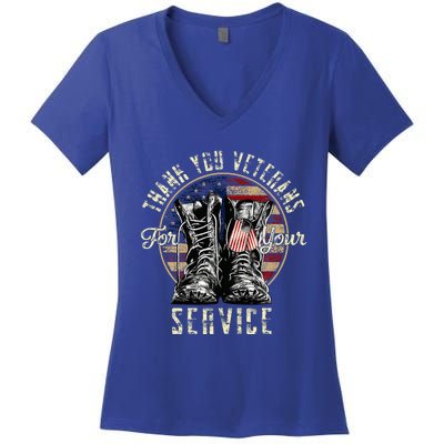 Thank You Veterans For Your Service Veterans Day Women's V-Neck T-Shirt