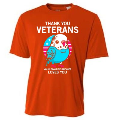 Thank You Veterans Gift Your Favorite Budgies Loves You Gift Cooling Performance Crew T-Shirt