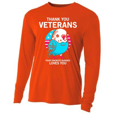 Thank You Veterans Gift Your Favorite Budgies Loves You Gift Cooling Performance Long Sleeve Crew