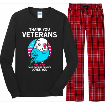 Thank You Veterans Gift Your Favorite Budgies Loves You Gift Long Sleeve Pajama Set