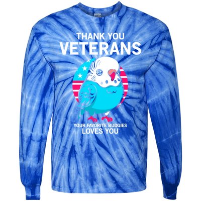 Thank You Veterans Gift Your Favorite Budgies Loves You Gift Tie-Dye Long Sleeve Shirt