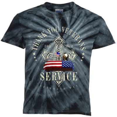 Thank you Veterans For Your Service Veterans Day  Kids Tie-Dye T-Shirt