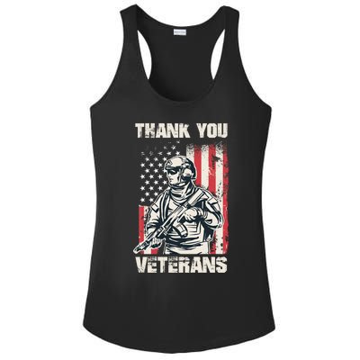 Thank You Veterans Memorial Day Veterans Day Gift Ladies PosiCharge Competitor Racerback Tank