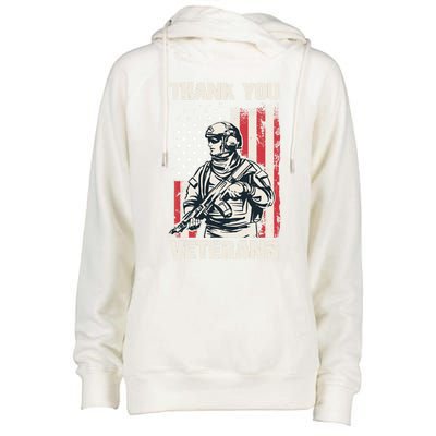 Thank You Veterans Memorial Day Veterans Day Gift Womens Funnel Neck Pullover Hood