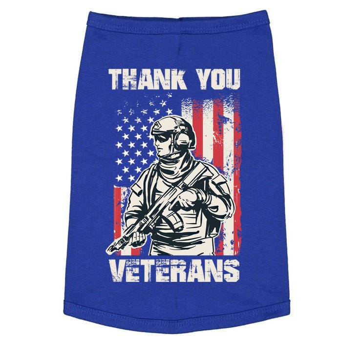 Thank You Veterans Memorial Day Veterans Day Gift Doggie Tank