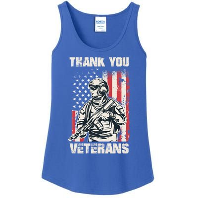 Thank You Veterans Memorial Day Veterans Day Gift Ladies Essential Tank