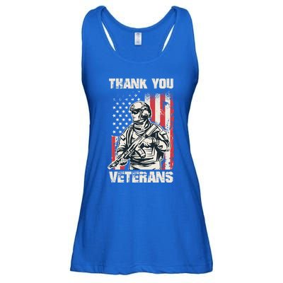 Thank You Veterans Memorial Day Veterans Day Gift Ladies Essential Flowy Tank