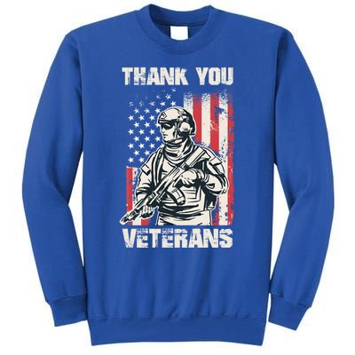 Thank You Veterans Memorial Day Veterans Day Gift Tall Sweatshirt