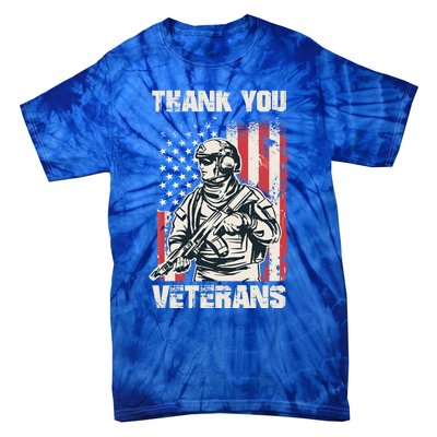 Thank You Veterans Memorial Day Veterans Day Gift Tie-Dye T-Shirt