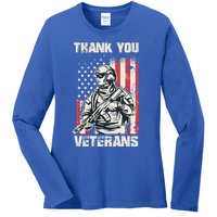 Thank You Veterans Memorial Day Veterans Day Gift Ladies Long Sleeve Shirt