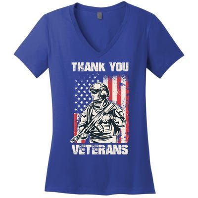 Thank You Veterans Memorial Day Veterans Day Gift Women's V-Neck T-Shirt