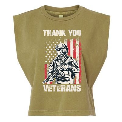 Thank You Veterans Memorial Day Veterans Day Gift Garment-Dyed Women's Muscle Tee