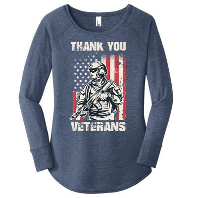 Thank You Veterans Memorial Day Veterans Day Gift Women's Perfect Tri Tunic Long Sleeve Shirt