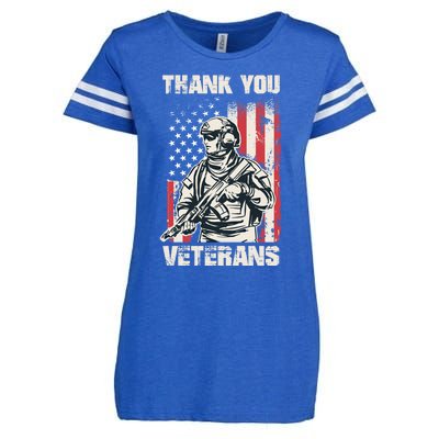 Thank You Veterans Memorial Day Veterans Day Gift Enza Ladies Jersey Football T-Shirt