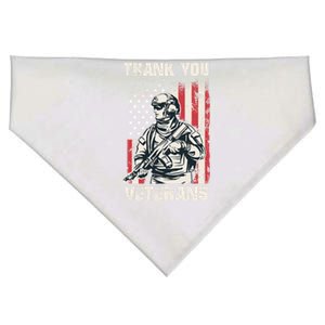 Thank You Veterans Memorial Day Veterans Day Gift USA-Made Doggie Bandana