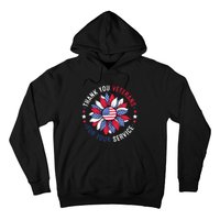 Thank You Veterans For Your Service Usa Flag Sunflower Hoodie