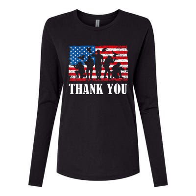 Thank You! Veterans Day & Memorial Day Partiotic Military Womens Cotton Relaxed Long Sleeve T-Shirt