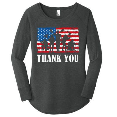 Thank You! Veterans Day & Memorial Day Partiotic Military Women's Perfect Tri Tunic Long Sleeve Shirt