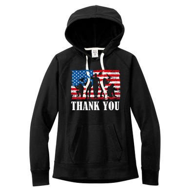 Thank You! Veterans Day & Memorial Day Partiotic Military Women's Fleece Hoodie