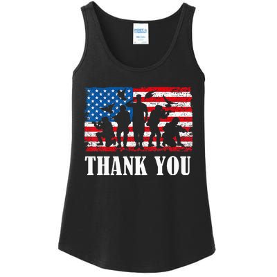 Thank You! Veterans Day & Memorial Day Partiotic Military Ladies Essential Tank