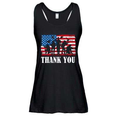 Thank You! Veterans Day & Memorial Day Partiotic Military Ladies Essential Flowy Tank