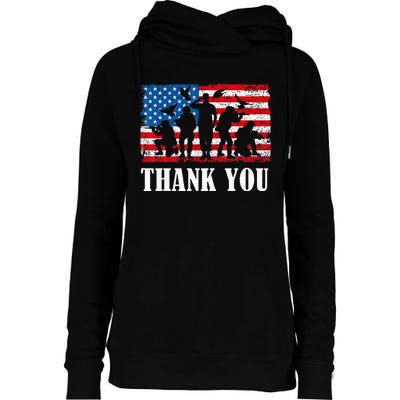 Thank You! Veterans Day & Memorial Day Partiotic Military Womens Funnel Neck Pullover Hood