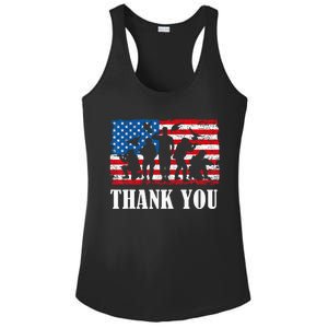 Thank You! Veterans Day & Memorial Day Partiotic Military Ladies PosiCharge Competitor Racerback Tank