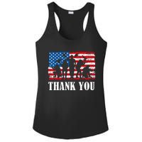 Thank You! Veterans Day & Memorial Day Partiotic Military Ladies PosiCharge Competitor Racerback Tank