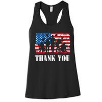 Thank You! Veterans Day & Memorial Day Partiotic Military Women's Racerback Tank